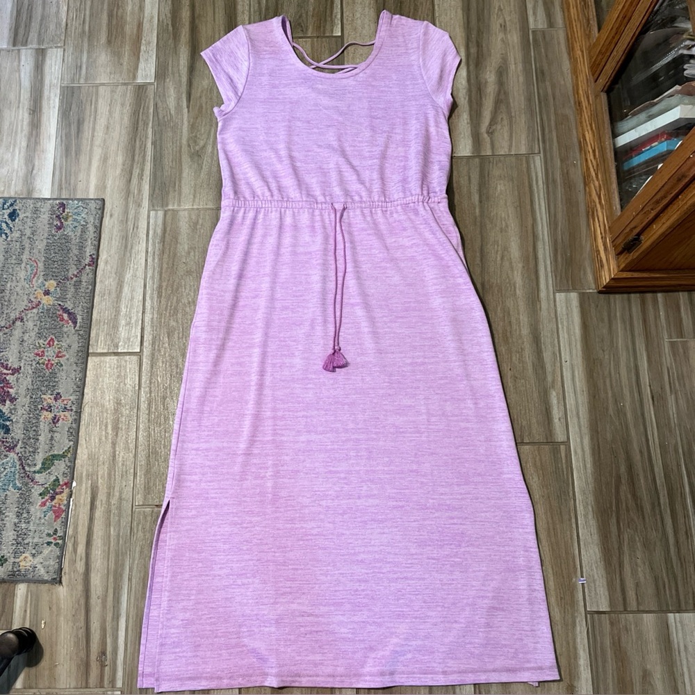T for Talbots Lavender Maxi Dress XL Pockets Maxi Dress Drawstring
